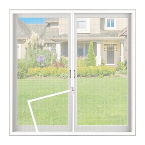 Fliegengitter mit Reißverschluss, Insektenschutz Dachfenster Klettband, Moskitonetz Fenster, Zuschneidbar Fliegengitter Fenster Ohne Bohren für Verschiedene Fenster (Weiß 110 * 120cm) von ACAREY