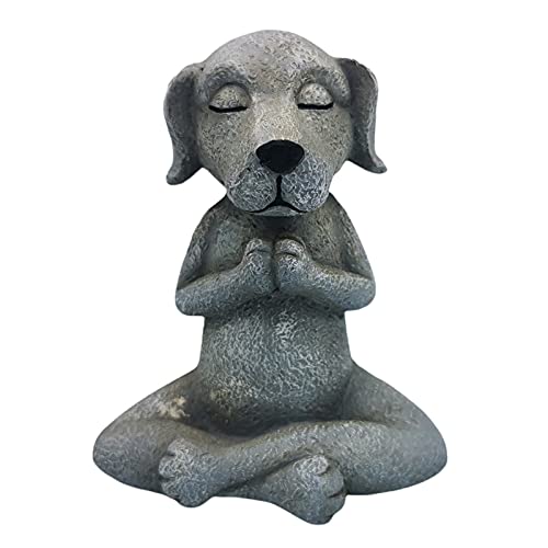 Garten Harz Meditation Hund Statue Skulptur, Harz Yoga Tier Statue Yoga Katze Skulpturen, Katze Hund Yoga Meditation Figur für Garten Terrasse Hof Home Decoration (Kleiner Hund) von ACAREY