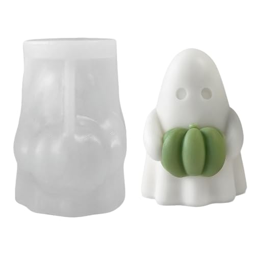 Halloween Hexenhut Kürbis Kerzen Silikonform, 3D Zwergenfiguren Kerzen Formen Silikon, Geist Kerzenform Gießform Aromatherapie Kerzen, Halloween Herbst Deko (07) von ACAREY