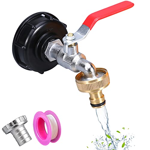 IBC Tank Zubehör 1/2" Brass IBC Container Zubehör Ibc Tank Adapter For S60x6 Wassertank 1000L Ibc Adapter Gartenschlauch Wassertank Schlauchanschluss Ersatz Für Ibc regenwassertanks (1/2" brass) von ACAREY