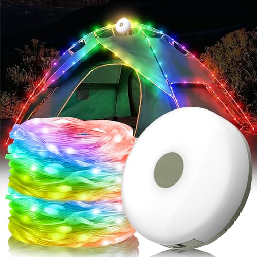 Led Lichterkette Led Streifen Campinglampe 2 In1 Lichterkette Innen USB LED Lichterkette mit Wiederaufladbar Batterie, IP67 Wasserdicht Warmweiß Lichterketten Für Canmping, Party, Hochzeit (RGB 8M) von ACAREY