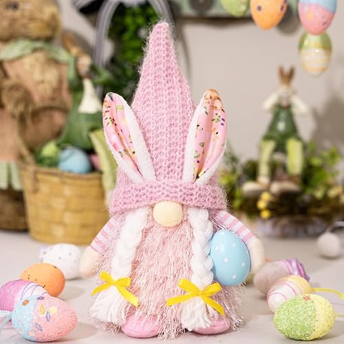 Ostern Deko Wichtel Osterdeko Plüsch Osterhase Deko Wichtel mit Ostereier Quaste Deko, Frühlingsdeko Ostern Hase Wichtel, Osterhase Puppen Für Ostern, Frühling, Tisch Deko, Ostergeschenke (Rosa) von ACAREY