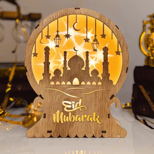 Ramadan Deko Laterne, Ramadan Dekoration Lampe, 3D Mond und Sterne Eid Mubarak Ramazan Dekor Laterne, Muslimische Deko Lampe, Ramadan Laterne Für Schlafzimmer Tisch Deko, Ramadan Geschenke (Mond) von ACAREY