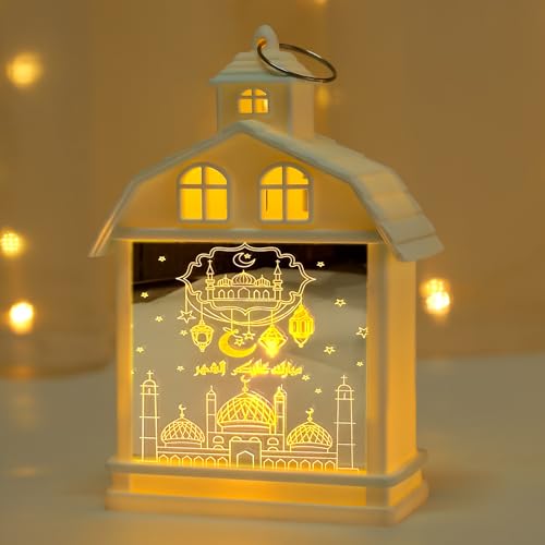 Ramadan Deko Lampe, LED Ramadan Dekoration Laterne, Eid Mubarak Deko Laterne Mond Stern Dekoration, Vintage Laterne Deko Hängend Ramadan Deko Beleuchtung Für Muslimische Dekoration (B) von ACAREY