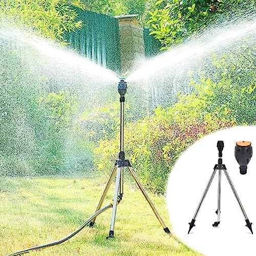 Regner Stativ, teleskop regner Rasensprenger, Sprinkler mit 360-Grad-Drehung, Impulsregner Mit Stativ, Teleskopstativsprinkler Für Große Flächen, Hof, Garten, Rasen von ACAREY