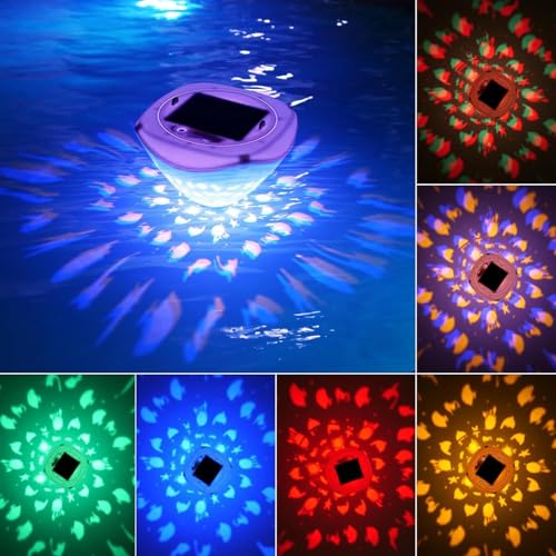 ACAREY Schwimmende LED RGB Teichbeleuchtung Unterwasser Solar Poolbeleuchtung, Solar Fischmuster Pool Licht, Gartendeko Laterne Für Draußen, Poollicht Teich (1 Stück) von ACAREY