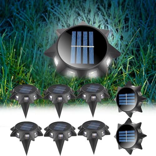 Solarlampen für Außen Solar Bodenleuchten Aussen Garten 8 Stück 64 LED Solarleuchten Außenleuchte, Led Solar Gartenleuchten Wasserdicht Solarlampen für Garten, Rasen, Gehweg, Patio, Auffahrt (Weiß) von ACAREY