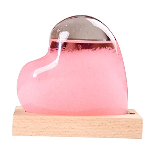 Storm Glass Wetterstationen, Sturmglas Wettervorhersage Desktop Dekoration Herzförmig Kristall Kreative Wetterstation Für Office Desktop Home Decoration (Rosa) von ACAREY