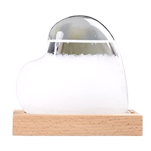 Storm Glass Wetterstationen, Sturmglas Wettervorhersage Desktop Dekoration Herzförmig Kristall Kreative Wetterstation Für Office Desktop Home Decoration (Weiß) von ACAREY