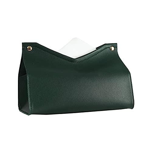 Taschentuchbox Leder Kosmetiktücherbox Box für Kosmetiktücher Tücherbox PU Desktop Tissue Organizer für Bad, Büro, Auto, Zuhause, Schlafzimmer, 22 * 12.8 * 14cm (Grün) von ACAREY