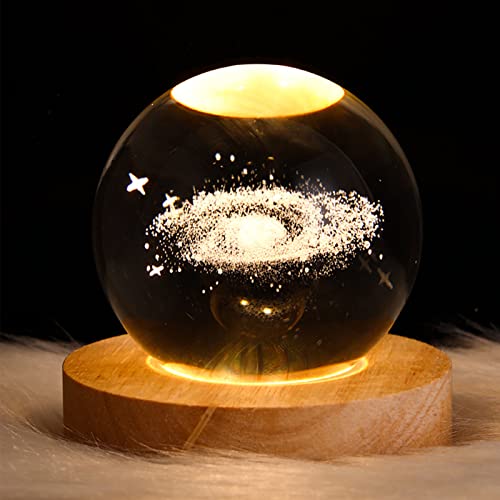 Weihnachtsdeko LED Herbstdeko Pusteblume Dekoleuchte Kristallkugel Kristall Figure, Holz Deko Figuren Personalisiertes Geschenk für Frauen und Männer Geschenkidee Zu Weihnachten, Geburtstag (A) von ACAREY