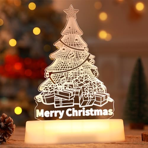 Weihnachtsdeko LED Laternen, Weihnachten deko Laternen, LED Elch Baum Weihnachtsmann Deko Weihnachtsdeko Amerikanisch LED Figuren, Geschenke für Mädchen, Kinder, Familie Weihnachten Freunde (Baum) von ACAREY