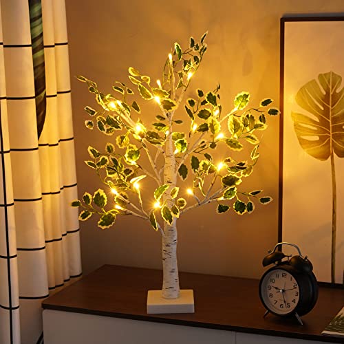 Weihnachtsdeko Baum Licht Lichterbaum Für Innen, 24 LED Baum Lampe Dekobaum Belichtet Baumbeleuchtung Innen Deko,Warmweiß Verstellbare Äste, USB/Batteriebetrieben (B) von ACAREY