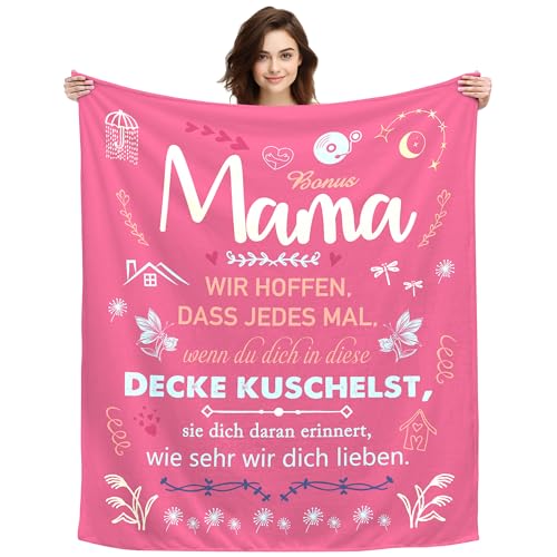 ACAROMAY Original Muttertagsgeschenke für Bonus-Mama Mutter Frauen Danke Stiefmutter Kuscheldecke Geschenke für Mutter Weihnachten Geburtstagsgeschenk von Tochter Sohn Tragbare Decken (Bonus Mama-A) ACAROMAY Original Muttertagsgeschenke für Bonus-Mama Mutter Frauen Danke Stiefmutter Kuscheldecke Geschenke für Mutter Weihnachten Geburtstagsgeschenk von Tochter Sohn Tragbare Decken (Bonus Mama-A) von ACAROMAY