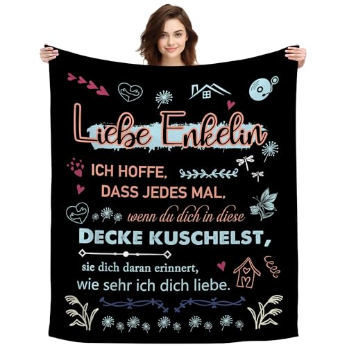 Original Geschenk Liebe Enkelin Ich Hoffe Dass Jedes Mal Wenn Du Dich In Diese Decke Kuschelst Sie Dich Daran Erinnert Wie Sehr Ich Dich Liebe Kuscheldecke Dekoratives Enkeltochter (Liebe Enkelin-B) von ACAROMAY