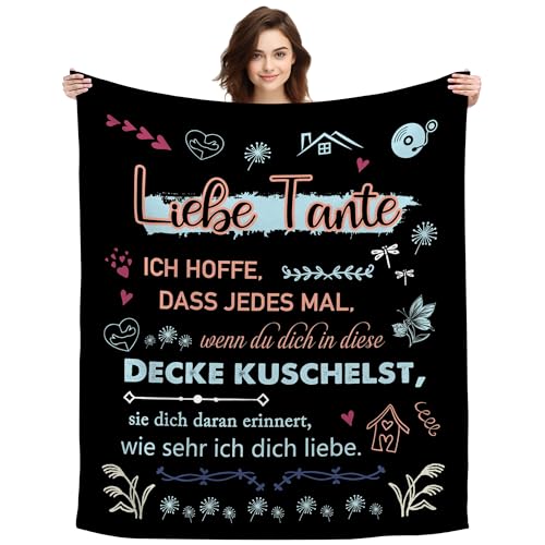Original Geschenk Tante Ich Hoffe Dass Jedes Mal Wenn Du Dich In Diese Decke Kuschelst Sie Dich Daran Erinnert Wie Sehr Ich Dich Liebe Kuscheldecke Dekoratives von Nichte oder Neffe (Liebe Tante-B) von ACAROMAY