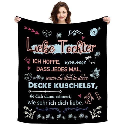 Original Geschenk Tochter Ich Hoffe Dass Jedes Mal Wenn Du Dich In Diese Decke Kuschelst Sie Dich Daran Erinnert Wie Sehr Ich Dich Liebe Kuscheldecke Dekoratives von Mama oder Papa (Liebe Tochter-B) von ACAROMAY