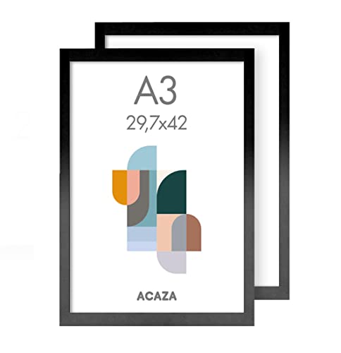 ACAZA 2er-Set Madison Fotorahmen - A3-Format - MDF-Holzrahmen - Schwarz ACAZA 2er-Set Madison Fotorahmen - A3-Format - MDF-Holzrahmen - Schwarz von ACAZA