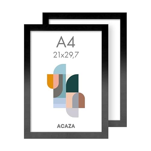 ACAZA Bilderrahmen A4 2er-Set - 21x29,7 cm Fotorahmen - A4-Format - MDF-Holzrahmen mit Acrylglas - Schwarz ACAZA Bilderrahmen A4 2er-Set - 21x29,7 cm Fotorahmen - A4-Format - MDF-Holzrahmen mit Acrylglas - Schwarz von ACAZA