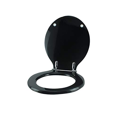 ACB/COLBAM WC-Sitz Schwarz verchromter scharnierachsensitz WC Sitz Made in Italy von ACB/COLBAM
