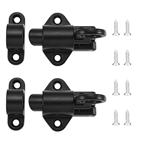 ACBungji 2er Spring Riegelschloss Automatische Verriegelung Klein Türriegel mit Schraube und Schraubendreher für Fenster Schranktüren Balkontüren Gartentüren Holztüren, Schwarz von ACBungji