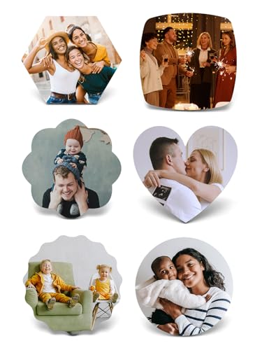 ACBungji 6er Personalisierte Foto Magnet Bilderrahmen Fotorahmen Magnete Fotomagnete Kühlschrankmagnete DIY Dekorative für Kühlschrank Magnettafel Whiteboard Pinnwand, Mix Form von ACBungji