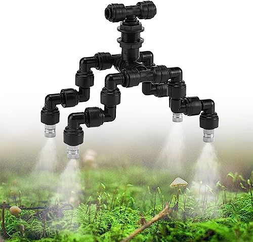 ACBungji Reptilien Düse Fogger 360 Grad einstellbar Sprinkler Spray Kühlung System Misting Düsen Reptil für Regenwald Rainforest Tank Haustier, 4 Kopf von ACBungji
