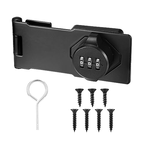 ACBungji Schrankschloss 3-Stelliges Zahlenschloss Vorhängeschloss Sicherheitsüberfalle Abschließbar 4.5 Zoll Hasp Passwort Türriegel Schloss für Tor Schränke Scheunentür Outdoor Garage Garten, 1 Stück von ACBungji