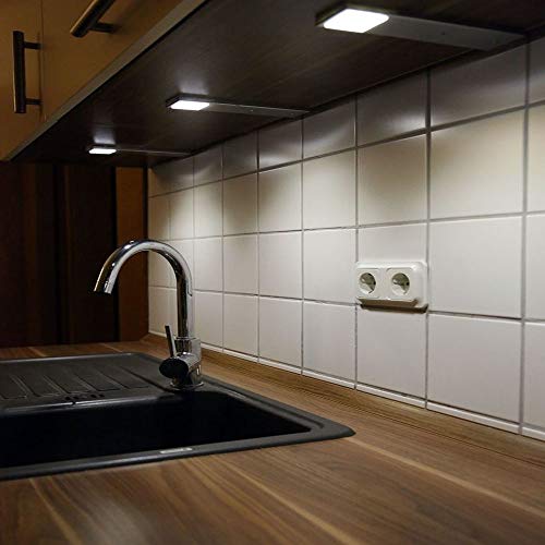ACCE LED Unterbauleuchte Küchen Möbel Leuchte Warmweiß inkl Konverter ein Strahler mit Schalter(2ER) von ACCE