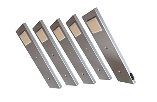 ACCE LED Unterbauleuchte Küchen Möbel Leuchte Warmweiß inkl Konverter ein Strahler mit Schalter(5ER) von ACCE