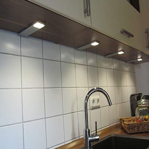 ACCE LED Unterbauleuchte Küchen Möbel Leuchte Warmweiß inkl Konverter ein Strahler mit Schalter(4ER) von ACCE