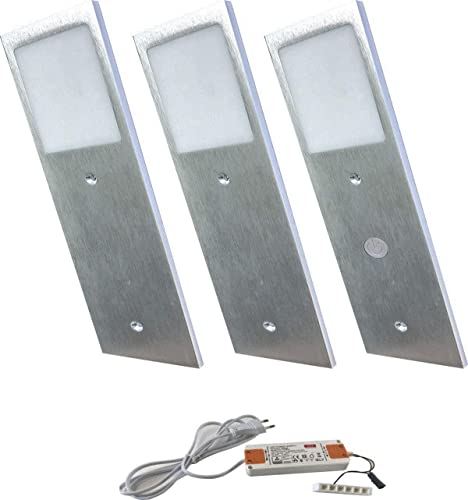 ACCE Super Thin and Aluminium Body LED Under-Unit Light Kitchen Furniture Light Including Converter One Spotlight with Switch (3ER) von ACCE