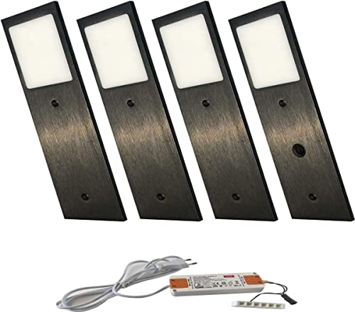 ACCE Super flach Aluminiumkörper LED Unterbauleuchte Küchen Möbel Leuchte Warmweiß oder Neutralweiß inkl Konverter ein Strahler mit Dimmbaren Schalter von ACCE