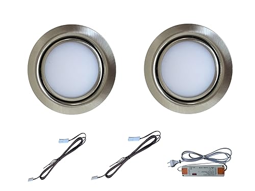 ACCE super thin LED COB 12V 4W Ø 6,5cm 1er bis 6er sets Einbauleuchte für Küchen Schrank Regal Möbel (Neutralweiß, 2er) von ACCE