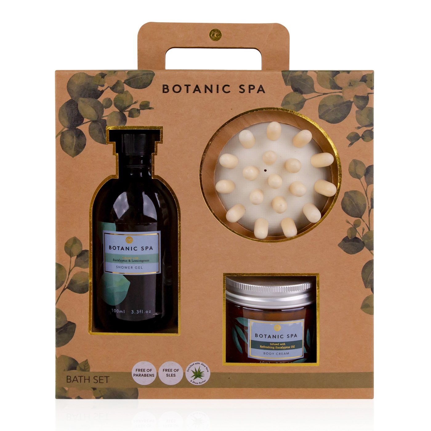 ACCENTRA Wellness-Pflegeset Accentra Geschenkset BOTANIC SPA in Geschenkbox mit Massagebürste, Geschenkbox, Geschenkset, Pflegeset, Wellness Präsent, Geschenkbox, hochwertige Materialien, Massagebürste zur Wellnessanwendung von ACCENTRA