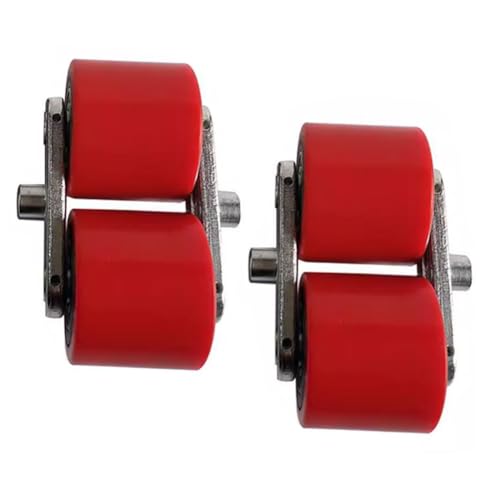 2× Gabelhubwagen-Rollen Durchmesser 80mm Schwerlast Räder für Gabelstapler Doppelt gelagert PU Für 2-3 Tonnen Gabelstapler hubwagen räder Gabelstapler rollen Paletten Fixierer Rad Schwerlast-Kufe von ACCL