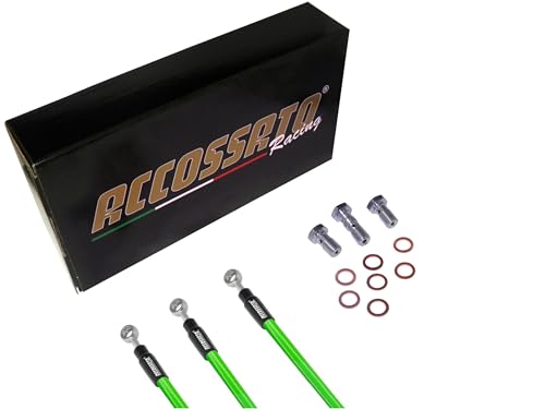 Accossato Komplettes Set mit grünen Kupplungsschläuchen für Kawasaki Motorrad - ZZR1200 ZX1200 (2002-2006), Layout C, Anzahl der Schläuche: 1 von ACCOSSATO