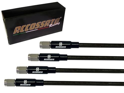 Geflochtene Schläuche Accossato Schwarz Carbon für Mercedes ML Class 163 Series ML230 2.3 Import 1998-2005, Anzahl der Schläuche: 4 von ACCOSSATO
