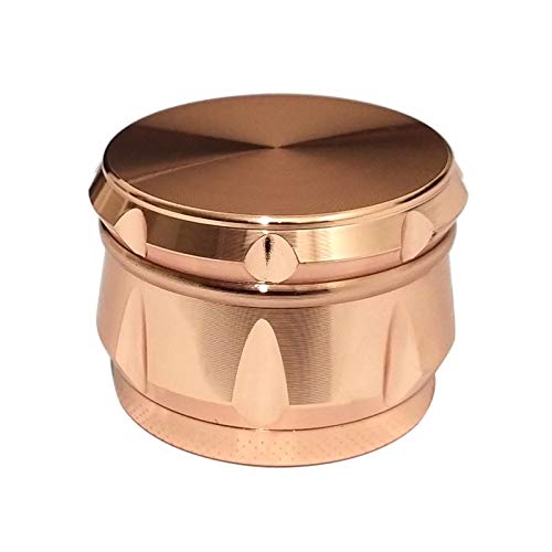ACCROL Herb Pollen Grinder Crusher 63mm 4-Teiliges Set Krautmühle mit Sichter, für Pollen, Kräuter, Trockene Gewürze, mit Pollenfach und Schaber Gewürze (Color : Roségold) von ACCROL