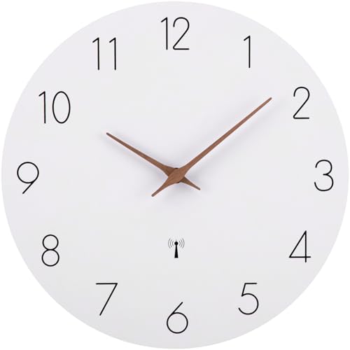 ACCSHINE Funkuhr Wanduhr MDF Holz Wanduhr Ohne TickgeräUsche Lautlos 30cm Quarz Batterie Groß Einfach zu Lesen für Zimmer Zuhause KüChe Schlafzimmer Büro Schule von ACCSHINE