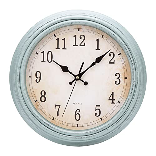 ACCSHINE Vintage Wanduhr Ohne TickgeräUsche Lautlos 30cm Römische Ziffer Quarz Groß Batterie Betriebene Einfach zu Lesen für Zimmer Zuhause KüChe Büro Schule Schlafzimmer (Vintage grün) von ACCSHINE