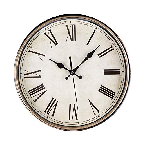 ACCSHINE Wanduhr Ohne TickgeräUsche Lautlos Vintage 30cm Römische Ziffer Quarz Groß Batterie Betriebene Einfach zu Lesen für Zimmer Zuhause KüChe Schlafzimmer Büro Schule von ACCSHINE