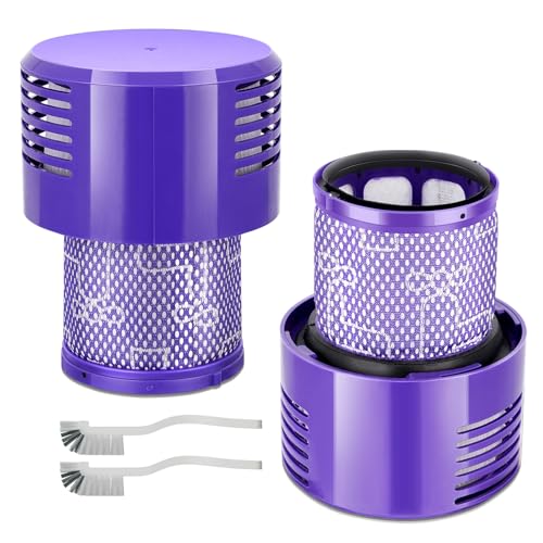 2er-Pack V10-Filter + 2er-Pack Bürsten, Filter Ersatz für Dyson V10 Cyclone Serie, Cyclone V10 Absolute, Cyclone V10 Total Clean, Cyclone V10 Animal, V10 Motorhead, SV12, ersetzt Teilenummer 969082-01 2er-Pack V10-Filter + 2er-Pack Bürsten, Filter Ersatz für Dyson V10 Cyclone Serie, Cyclone V10 Absolute, Cyclone V10 Total Clean, Cyclone V10 Animal, V10 Motorhead, SV12, ersetzt Teilenummer 969082-01 von ACCTDLF