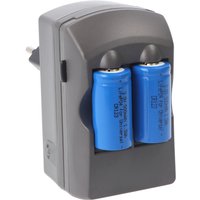 Accucell - Ladegerät für CR123A-Akku Doppelschachtlader inkl. 2x FOCR123A von ACCUCELL