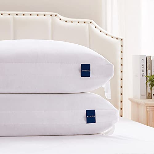 ACCURATEX Hybrid Memory Foam Kopfkissen 40x80 cm 2er Set, Kissen mit Mikrofaser Füllung & abnehmbarem Bezug, höhenverstellbares Bettkissen für Seiten, Rücken, Bauchschläfer, waschbar, Öko-Tex von ACCURATEX