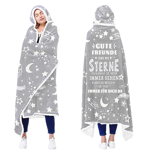 ACCZ Beste Freundin Geschenk - Sherpa Hoodie Decke mit Ärmeln, Geburtstagsgeschenk für Freunde Freundin, Freundschaft Geschenke Weihnachten Geschenke für Beste Freunde Schwestern Kollegen von ACCZ