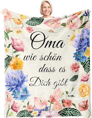 ACCZ Decke An Meinen Oma Geschenke für Oma zum Geburtstag Muttertag Kuscheldecke Flauschig,Super Weich Couch Decken Wohndecke,Geburtstag,Weihnachten Geschenke von ACCZ