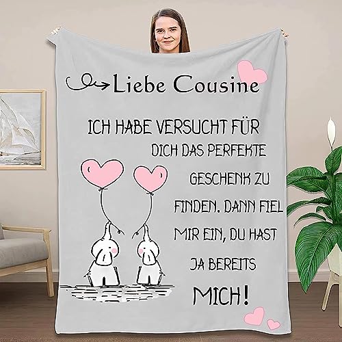 ACCZ Geschenk für Cousine, Personalisierte Decke Beste Cousine Geschenk, Geburtstagsgeschenk für Cousine, Geschenk Cousine Geburtstag, Geburtstag Weihnachten Abschlussgeschenk für Cousine von ACCZ