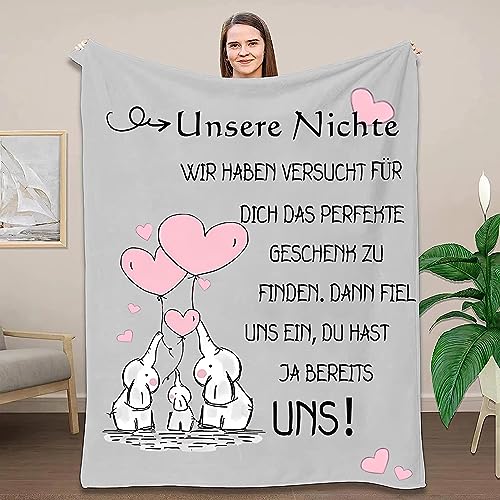 ACCZ Geschenk für Unser Nichte, Personalisierte Decke Beste Nichte Geschenk, Nichte Geschenke von Tante Onkel, Kuscheldecke Geburtstagsgeschenk für Nichte, Geburtstags Weihnachten Geschenk für Nichte von ACCZ