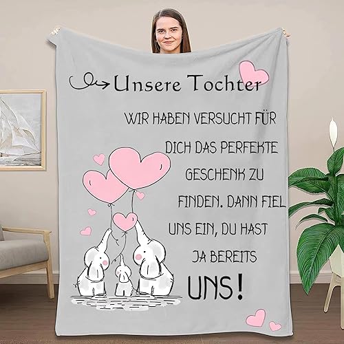 ACCZ Personalisierte Decke für Tochter - Geschenk von Mama und Papa - Beste Tochter Geschenk für Geburtstag, Weihnachten, Abschluss ACCZ Personalisierte Decke für Tochter - Geschenk von Mama und Papa - Beste Tochter Geschenk für Geburtstag, Weihnachten, Abschluss von ACCZ
